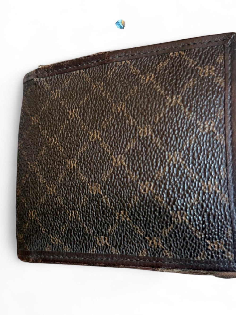 Rioni made in Italy Brown Monogram Leather Bi-Fold Wallet